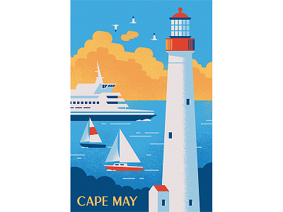 Cape May beach boat lighthouse sail summer travel vacation