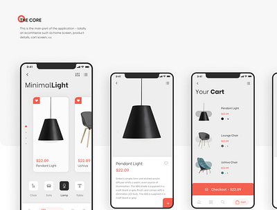 The Ora | Furniture Ecommerce App | Mobile Ui/Ux branding design interior minimal mobile ui ux