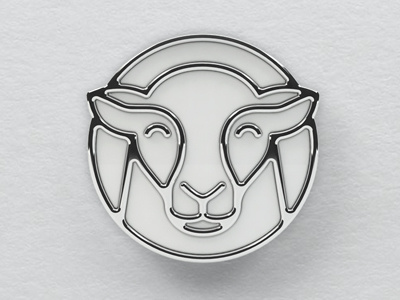 Label Pin Logo dream icon label logo metallic minimal pin sheep shiny simple steel white