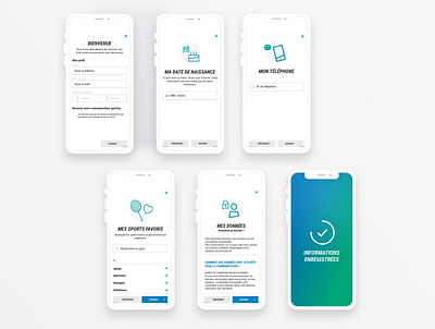 profile completeness activities decathlon design form mobile profile smartphone sport step by step ui ux website