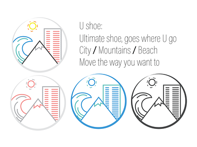 Ultimate Shoe beach branding city design duotone kickstarter logo mountain shoe sun tropic shoe ultimate vector wave