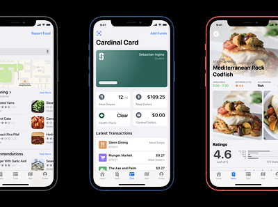 Stanford Dining App Redesign design flat ui ux web xd