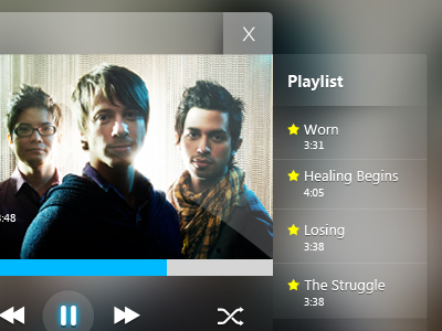 Music Player interface design web design