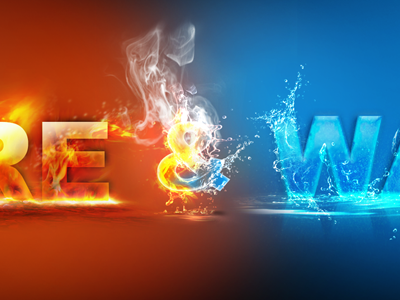 Fire and Water manipulation digital art graphic design photoshop