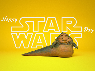 Happy Star Wars Day in C4D c4d cinema 4d jabba the hutt may the 4th may the force may the fourth motion graphics octane render star wars star wars day starwars starwars day