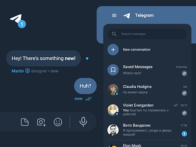 Telegram Refresh - A Long-Needed Update chat concept design material material design messenger redesign refresh telegram ui ux web