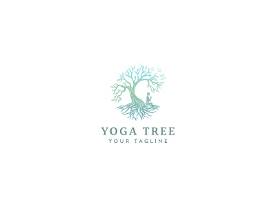 Yoga Tree available calm fitness hand drawn health nature oak physical therapy root sale tree vector vintage yoga