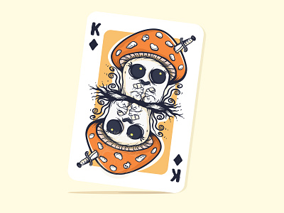 Cute Mushroom Card. ( Available ) animation card card design graphic design illustration mushroom poker vector