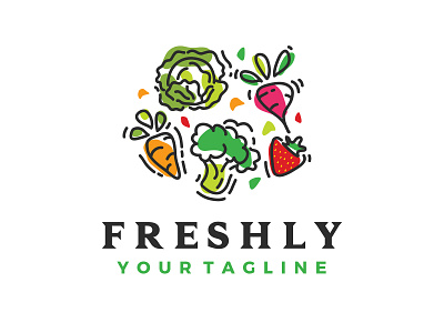 Freshly agriculture beetroot brand branding farm fruit fruit logo fun green logo modern nature vector vegetables
