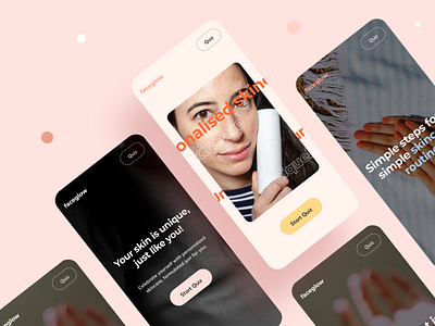 Faceglow - Personalized Skincare concept flat health ios minimal mobile mobile ui trending typography web webdesign website