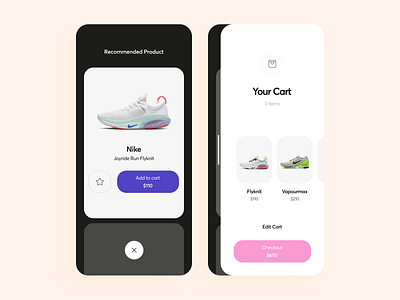 Shopping Cart concept dribbble ecommerce flat future interface ios minimal mobile app modern nike shoes typography ui