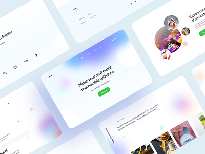 Ecommerce Ice Selling Concept blur business colorful concept ecommerce festive flat gradient gradient color interface landing minimal modern party trending typography ui web web design