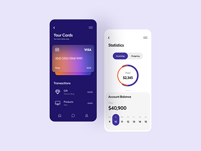 Banking App app design blur cards clean ui dashboard finance flat gradient interface ios minimal mobile app mobile ui typography ui