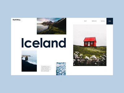 Travel Page Hero iceland landing minimal modern photography travel trending trending ui typography website