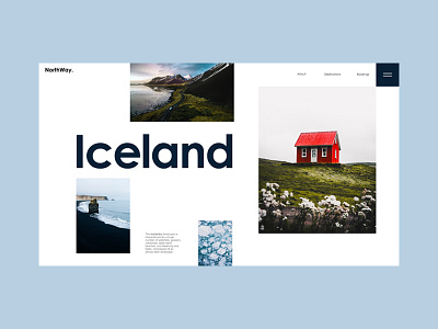 Travel Page Hero iceland landing minimal modern photography travel trending trending ui typography website