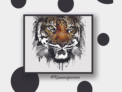 Digital Tiger Art digitalart dribble dribbleartist graphic graphicdesign photoshopart tigerart