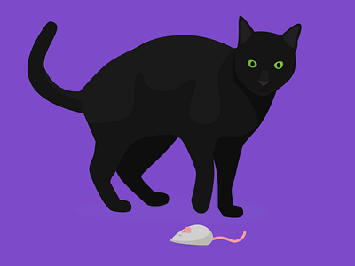 Let's Play cat cat illustration illustration mouse sketch vector vector illustration