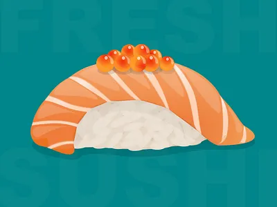 Fresh Sushi ikura illustration nigiri salmon sketch sushi vector