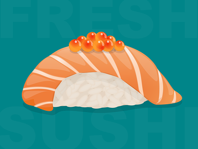 Fresh Sushi ikura illustration nigiri salmon sketch sushi vector
