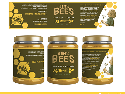 Ben's Bees Concept Honey Jar Label