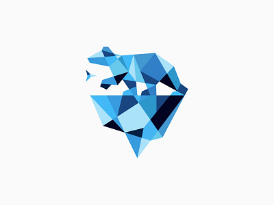 north star polar bear ice berg geometric polygonal logo bear berg branding design geometric ice iceberg illustration logo lowpoly polar polygonal ui ux