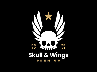 skull and wings logo branding chiaroscuro death illustration logo shirt skull tees tshirt ui ux wing wings
