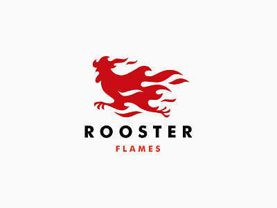 Rooster Fire Flame Logo branding chicken design fire flame food fried hot icon illustration logo rooster spicy ui ux vector