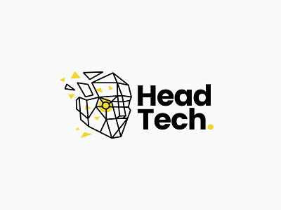Head Geometric Logo app branding design geometric head human icon illustration logo lowpoly polygonal tech technology ui ux vector