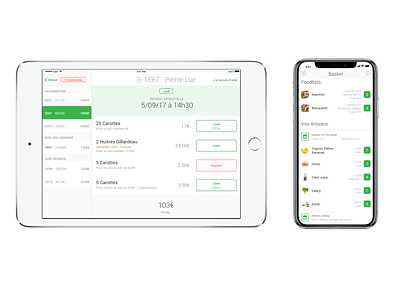Interface for Food Orders for on demand delivery design ios ipad iphone log order process touch ui ux