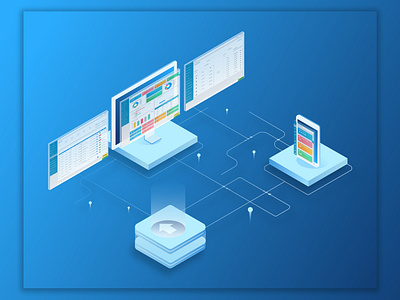 Isometric Illustration.. chart design flat illustration isometric design isometric illustration landing page ui vector