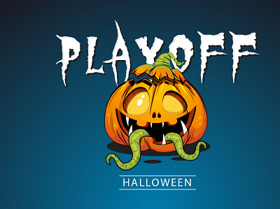 Halloween playoff - sticker mule behance branding design flat icon illustration kampon khan logo logo design vector