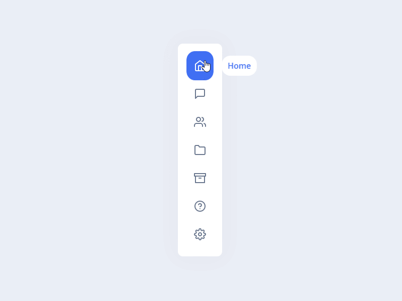 Vertical menu with gooey effect