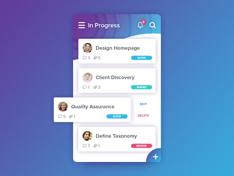 Mobile Trello Board (Daily UI Challenge) by Alex Schulko on Dribbble