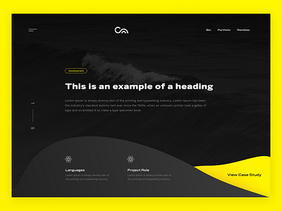 work page concept [early exploration] case study clean dark ui interface design minimal organic portfolio page shapes typography ui ux web design