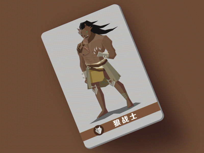 Rokid Werewolf Warrior Wolf audio game card design character illustration magic monster revealer warrior werewolf