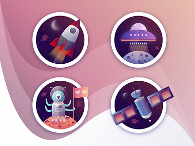 Space Icons/Illustrations app design icon illustration ui ux vector