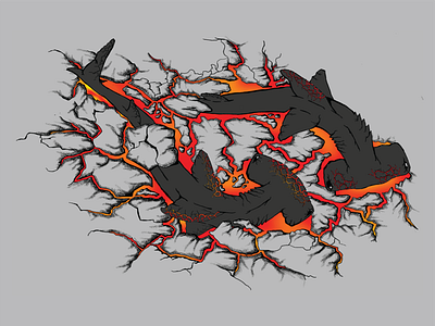 Magma Sharks design digital art illustration tattoo art