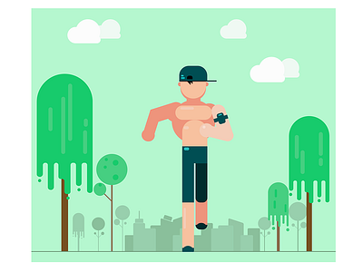 running man adobe avatar boy cartoon character city design digitalart fitness flat forms health illustration illustrator runner running shapes sport texture vector