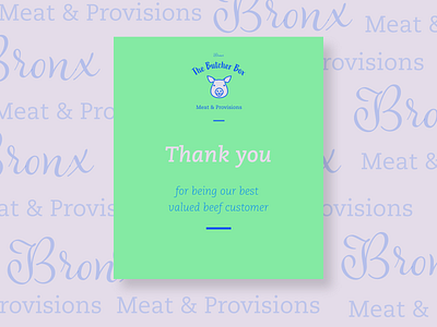 Thank You Card For a Butcher Shop