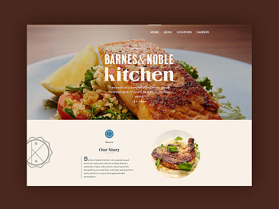 Barnes & Noble Kitchen Website design homepage kitchen restaurant website website design