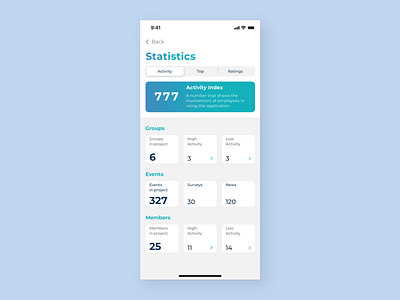 DreamTeam Statistics screen app design minimal typography ui ui design uidesign ux vector