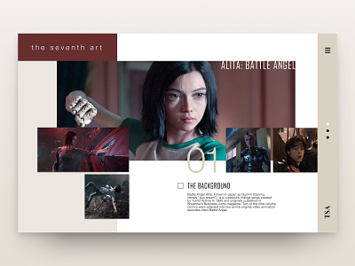 The Seventh Art - Editorial Layout alita battle angel design editorial design invision studio movie promo web