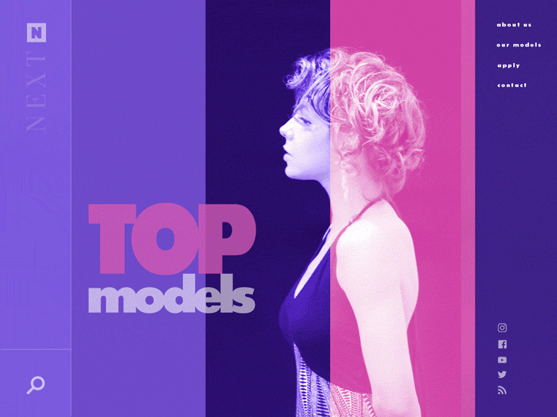 Model Talent Agent Landing Page bodymovin design motion talent agent ui web