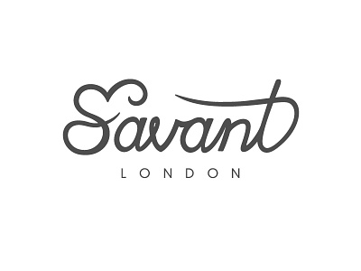 Savant Logo cursive custom type hand drawn lettering logo logotype process progress revisions script typography wip