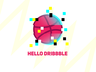 Hello! debut dribbble glitch new primary