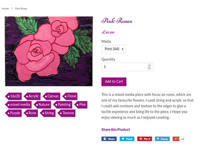 Pink Roses Shot Thumb ecommerce product shopify tags ui