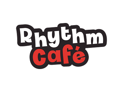 "Rhythm Cafe" Logotype design entertainment games gaming logo kids logo typography