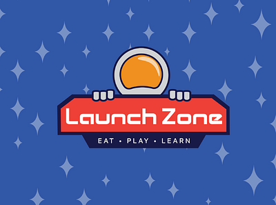 Launch Zone Logo design entertainment flat icon illustration kids logo play restaurant space typography vector