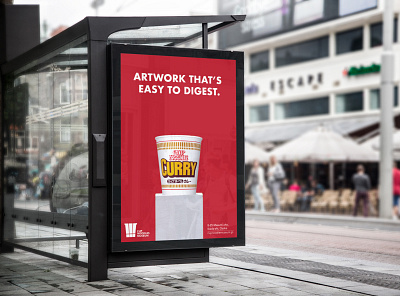 Cup Noodles Museum bus stop ad advertising branding curry design entertainment food noodles typography