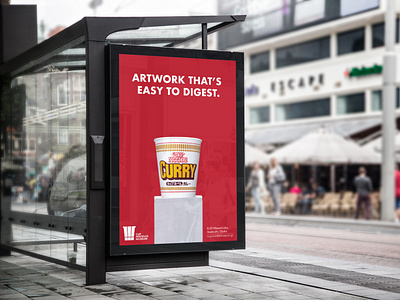 Cup Noodles Museum bus stop ad